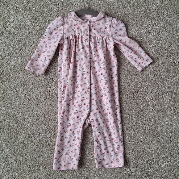 Ralph Lauren Floral Cotton Interlock Coverall 9 Months - Picture 1 of 3